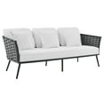thumbnail image 3 of Modway Stance 4 Piece Outdoor Patio Aluminum Sectional Sofa Set in Gray White, 3 of 10