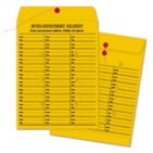 Quality Park Interoffice Envelopes Quality Park Brown Kraft String & Button Box-Style Interoffice Envelope, 10 x 13, 100/Box ()