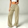 thumbnail image 6 of MLCDZ Wide Leg Fall Sweatpants for Women Elastic High Waisted Baggy Casual Loose Fit Lightweight Drawstring Workout Golf Trousers with Multiple Pockets, 6 of 10