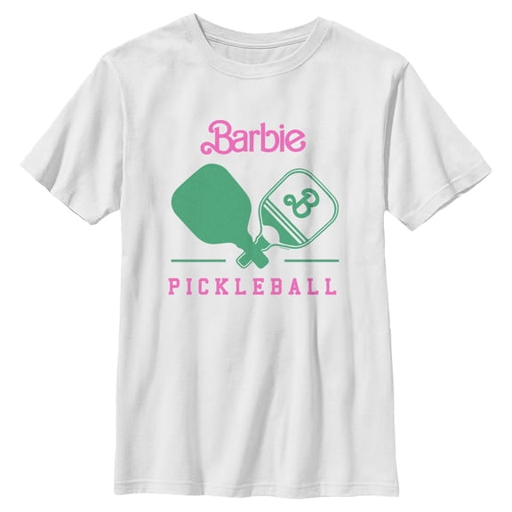 Boys Barbie Pickleball Paddle Logo T Shirt