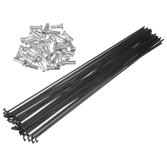 36 Pcs Bicycle Carbon Steel Spokes 14G Bike Spoke 234mm Length with Nipples for Most Bicycle Black