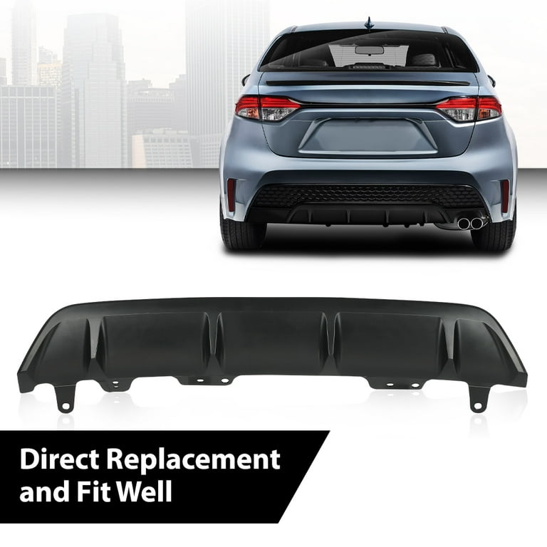 Gloss Black Rear Bumper Diffuser Splitter For 2020-2022 Toyota Corolla LE/XLE/SE/XSE - Easy Install, 3-Year Warranty