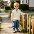 thumbnail image 5 of GPOECD Boys Outfits Versatile Two Piece Autumn Winter Sweatshirt and Track Pants with Cozy Long Sleeve Top Boys' Clothing Sets,Blue,2-3 Years, 5 of 8