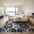 thumbnail image 3 of ODIKA 9'x12' Washable Area Rug Low Pile, Flatwoven, Coiled Snake Flat Design Crisp Edges Balanced Surface Artwork for Great Room, Indoor Concept, Large Living, 3 of 7