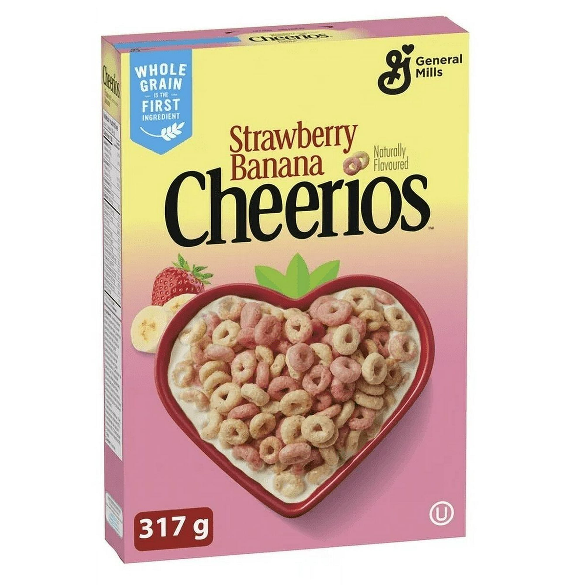 Cheerios Strawberry Banana Breakfast Cereal, Gluten Free, Whole Grains, 317g