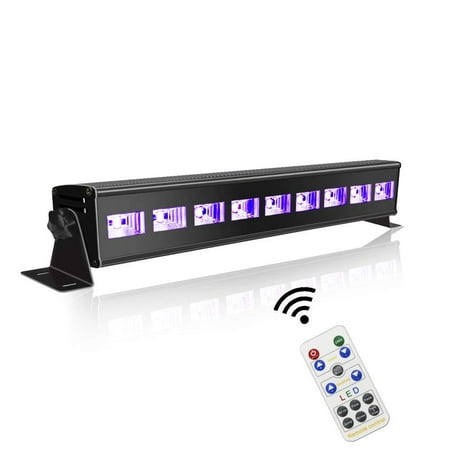 60 ft-Remote UV Black Light for Parties, JLPOW Super Bright 27W Dimmable Sound Activated Black Lights, DMX Control 9 LED UV Bar Blacklight,Best for Glow Dance Party Birthday Wedding DJ Stage
