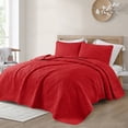 thumbnail image 3 of Exclusivo Mezcla California King Quilt Bedding Set, Lightweight Soft Bedspreads Coverlets with 2 Pillow Shams, Modern Red Oversized Quilts King Size for All Seasons, 3 of 7