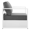 thumbnail image 3 of Modway Tahoe Modern Powder-Coated Aluminum Armchair, Stain Resistant, White/Charcoal, 3 of 8