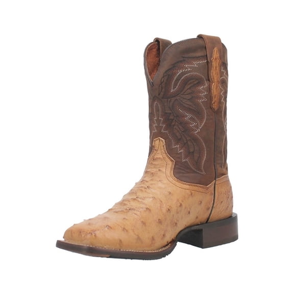 Dan Post Western Boots Mens 11" Alamosa Ostrich Sand Chocolate DP4184