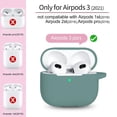 thumbnail image 2 of Funda para AirPods 3 R-fun de silicona verde pino con llavero, 2 of 9