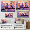 thumbnail image 4 of Designart "Joyous Monkeys in the Jungle" Animals Framed Wall Art Decor - Modern Farmhouse Purple Monkey Living Room Framed Canvas Art, 4 of 6