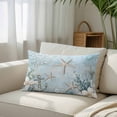 thumbnail image 3 of Teal Ocean Coastal Standard Size Pillow Cover,Pillowcase Protectors with Zipper,Breathable Decorative Throw Pillow Case Cover,Summer Beach Nautical Coral Starfish Pillow Shams for Couch 20x26Inch, 3 of 8