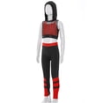thumbnail image 2 of iiniim Junior Kids 3pcs Fitness Sports Suit Gym Exercise Running Workout Set for Girls 6-16 Red 6, 2 of 7