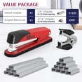 thumbnail image 2 of Metal Stapler Heavy Duty 50 Sheet Capacity with 1750 Staples and Staple Remover, Full Strip Staplers for Desk, No Jam, Non-Slip for Office & Classroom, Red, 2 of 14