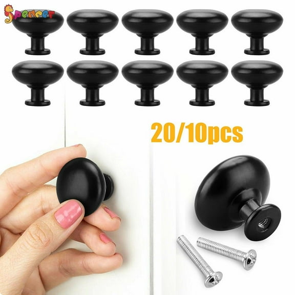 Spencer 10/20Pcs Black Kitchen Cabinet Knobs, Round Drawer Hardware Knobs Cupboard Handle Pull Knobs for Bathroom Drawers Dresser