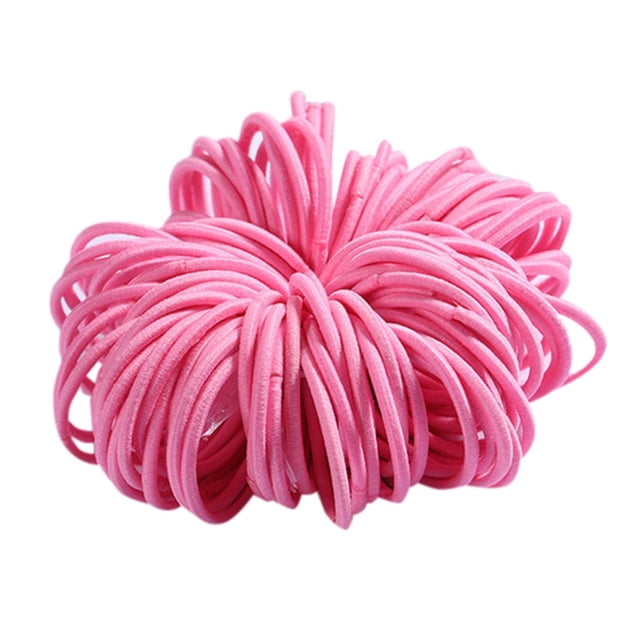 Jindong Girls 100 Pieces Of 3 cm Nylon Non-Harm Hair Rubber Band Color Hair Rope Jewelry