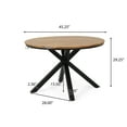 thumbnail image 6 of Mellie Outdoor Acacia Wood Circular Dining Table, Teak and Black, 6 of 10