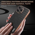 thumbnail image 3 of For iPhone 16 Pro Max Case, Stylish Crocodile Pattern Drop Protection Shockproof Premium PU Leather Anti-Fingerprint Rugged Slim Fit Anti-Slip Case Cover for Apple iPhone 16 Pro Max, Black, 3 of 8