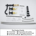 thumbnail image 4 of GGStudy Two Handles Three Holes Faucet 8-16 inch Widespread Bathroom Sink Faucet Oil Rubbed Bronze Basin Tap Mixer Supply Hose Included Matching Metal Pop Up Drain, 4 of 9