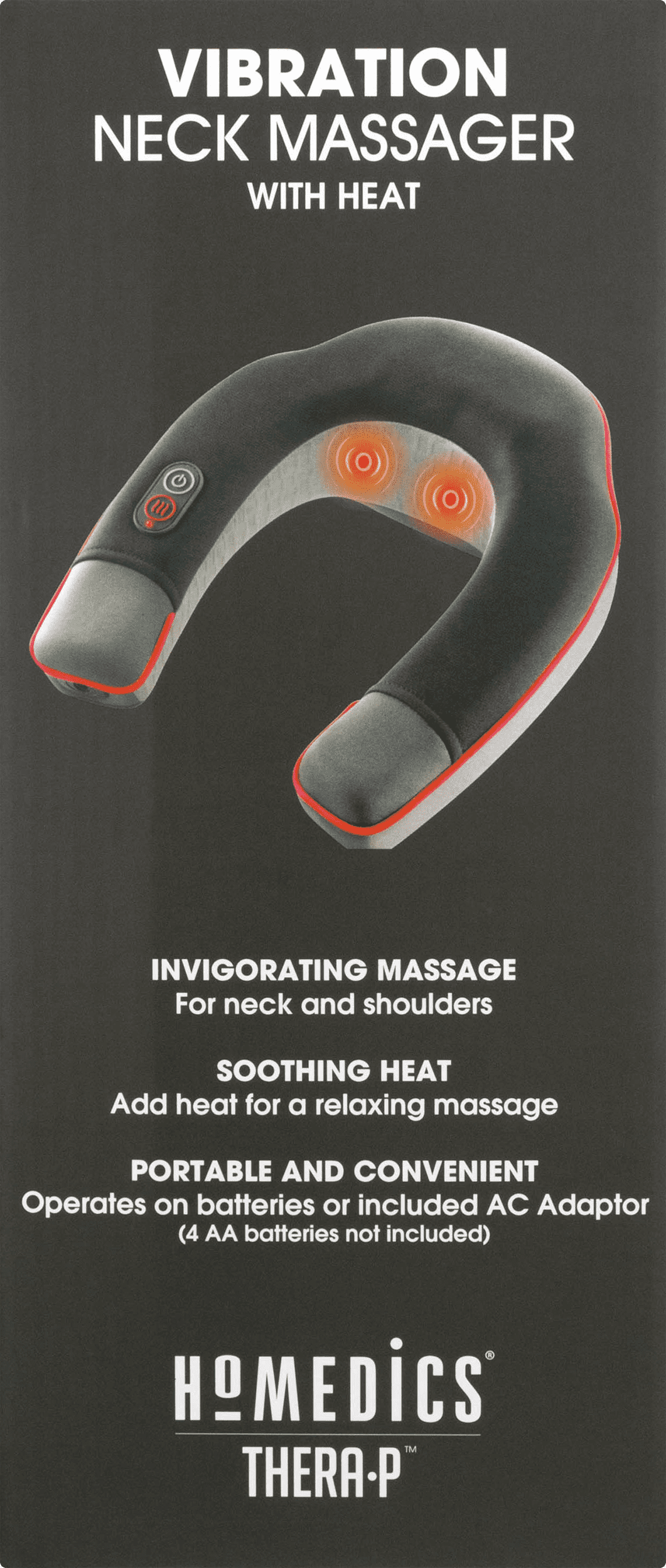 HoMedics Vibration Neck Massager With Heat, NMSQ-212-THP 