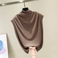 thumbnail image 7 of WAYUTE Womens Tank Tops Turtleneck Sleeveless Cotton Solid Color Casual Loose Stain Silk Soft Tunic Top Trendy Outdoor, 7 of 7