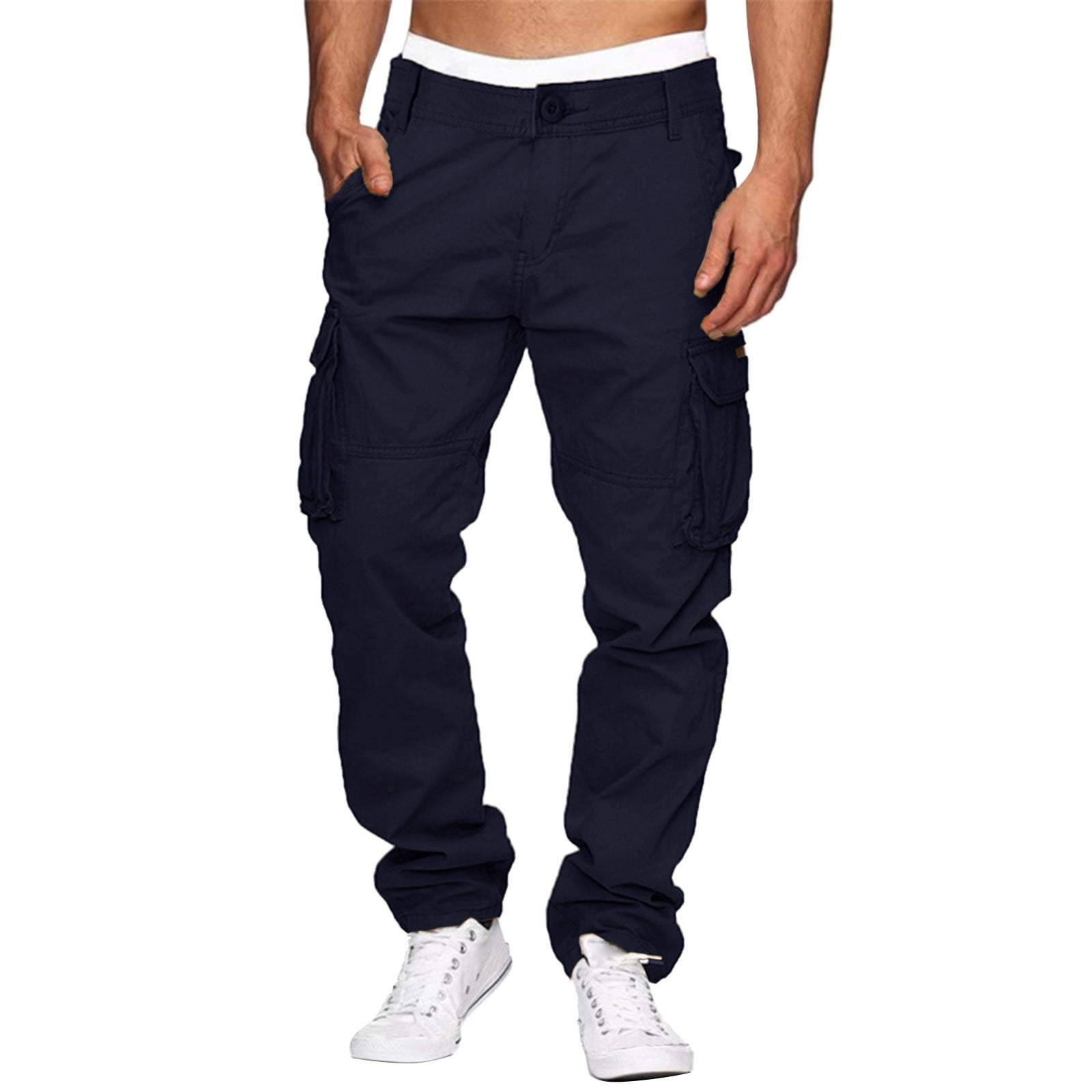 Pantalon Décontracté Homme Mens Casual Cotton Cargo Pants Relaxed