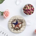 thumbnail image 4 of FMSHPON Independence Day Vintage Star on Wooden Plank Set of 6 Round Coaster for Drinks, Absorbent Ceramic Stone Coasters Cup Mat with Cork Base for Home Kitchen Room Coffee Table Bar Decor, 4 of 6