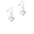 thumbnail image 2 of Delight Jewelry Silvertone Heart Outline with diagonal Cross Silvertone Leaf French Earrings, 2 of 5