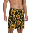 thumbnail image 2 of Sikiie Sunflowers And Bww Mens Pajama Shorts, Lightweight Lounge Pant with Pockets Soft Sleep Pj Shorts for MenXX-Large, 2 of 6