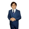 thumbnail image 2 of B-100 Indigo 5pc Suit Shirt, Bowtie & Vest For Kids By Alberto Nardoni Brand Designer, 2 of 3