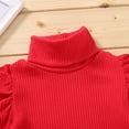 thumbnail image 6 of Kids Baby Girls Two-piece Outfits Set Solid Color Turtleneck Knitwear Tops Sweater + Pleated Skirt 0-5T, 6 of 11