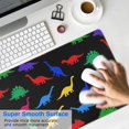 thumbnail image 4 of Long Mouse Pads for Desk,Black Cartoon Dinosaurs Colorful Silhouettes Desk Mats on Top Of Desks, Desk Mouse Pad Extra Large with 3mm Non-Slip Base and Stitched Edge for Gaming,Work,Home 31.5"x15.7", 4 of 5