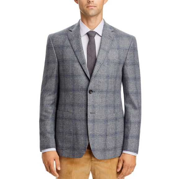 The Mens Store Slim Fit Windowpane Wool Sport Coat 40 Regular Light Grey - NWT