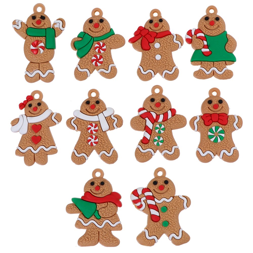 HOMEMAXS 10pcs Christmas Gingerbread Man Christmas Ornament Christmas