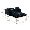thumbnail image 7 of 3-in-1 Chaise Lounge Chair/Accent Chair, Work as Ottoman, Chair, Sofa Bed and Chaise Lounge, Foldable Sleeper Bed Guest Bed Fold Up Office Nap Bed Convertible Ottoman Sofa Bed Chair, 7 of 7