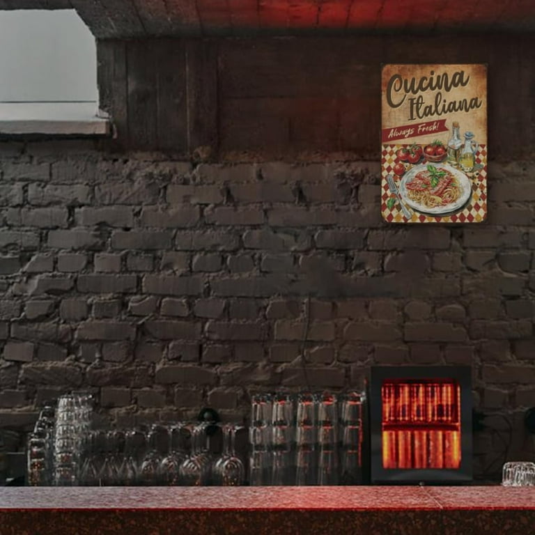 Art Deco Style Italian Coffee Metal Sign - Vintage Espresso Wall Plaque, Suitable For Home, Café, Bar Decor, English, Wall