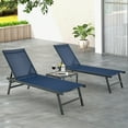 thumbnail image 5 of Gymax 3pcs Patio Chaise Lounge Set Aluminum Recliner Chair Table Outdoor Adjust Navy, 5 of 8