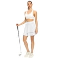thumbnail image 3 of Women's Pleated Tennis Skirt Double Ruffle Golf Skirts for Women Skort with Pockets Tummy Control Athletic, 3 of 5