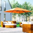 thumbnail image 2 of Outsunny 10x10ft Cantilever Umbrella with 4 Adjustable Angle and Rotation, Square Top Market Parasol with Aluminum Pole and Ribs for Backyard Patio Outdoor Area, Orange, 2 of 10