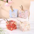 thumbnail image 2 of Wedding Candy Box Gold Embossed Rose Print Gift Boxes with Handheld Portable Chocolate Dessert Paper Bag Wedding Favours Packaging Case, 2 of 3