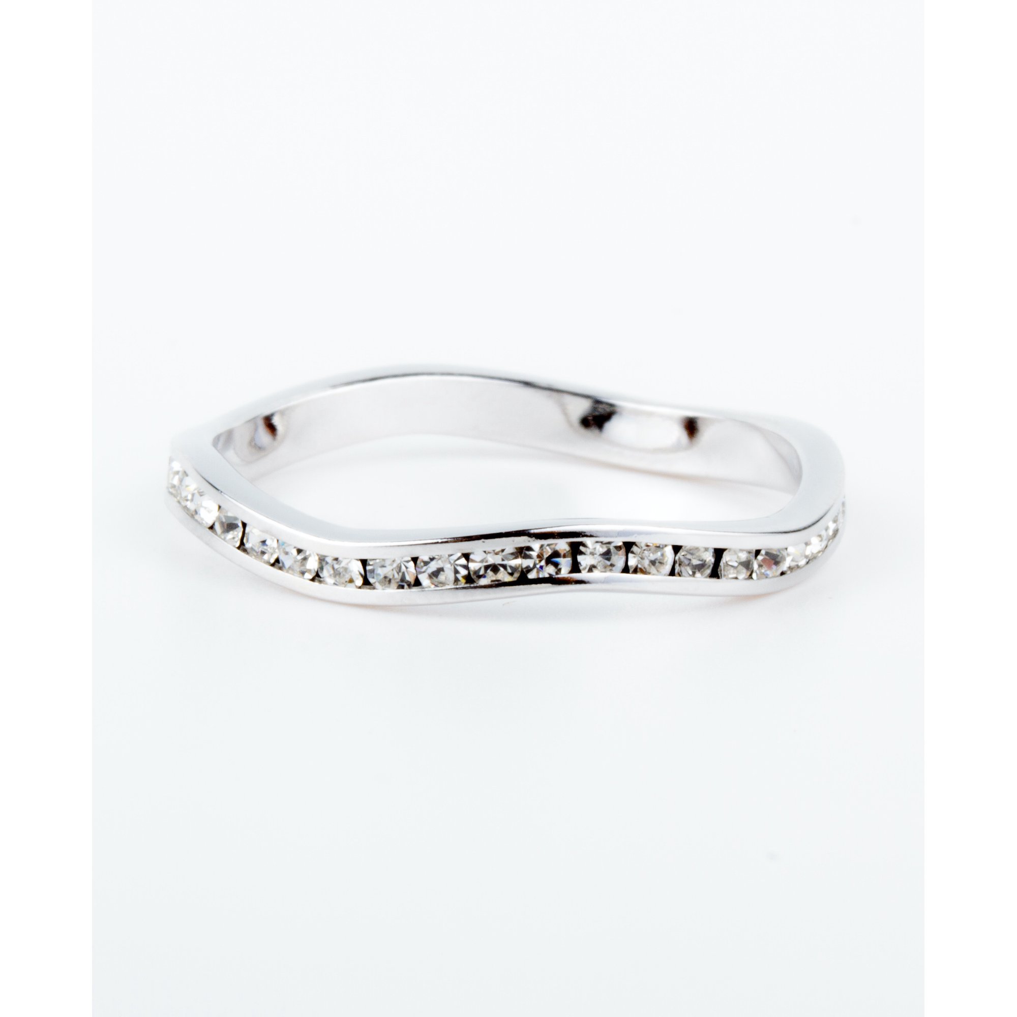 April Swarovski Crystal Birthstone Stackable ring in Sterling Silver