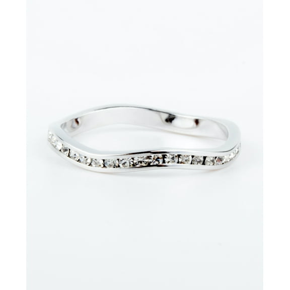 April Swarovski Crystal Birthstone Stackable ring in Sterling Silver