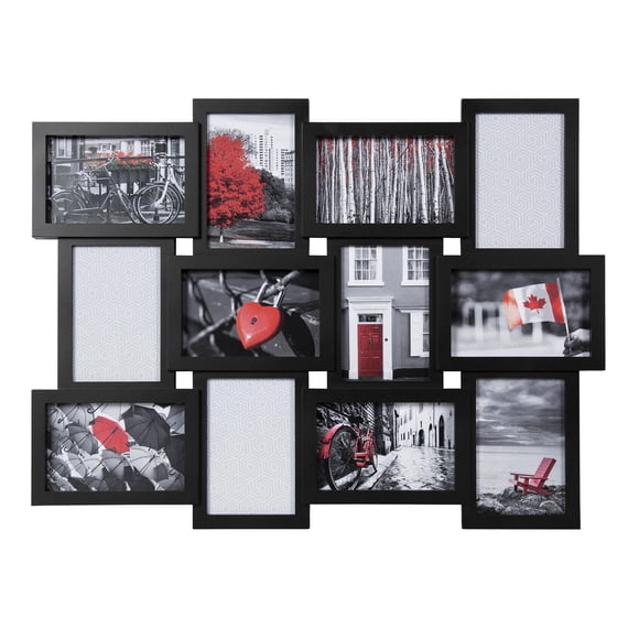 DesignOvation Rubix Twelve Opening Black Collage Picture Frame
