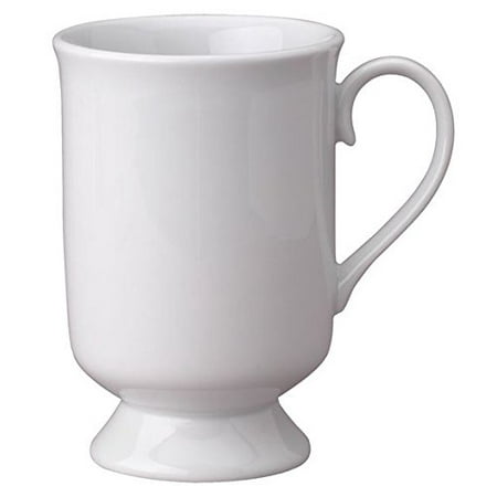 - HIC Vintage Style Pedestal Coffee and Tea Mug, High Fired Porcelain, Classic White, 9-Ounces