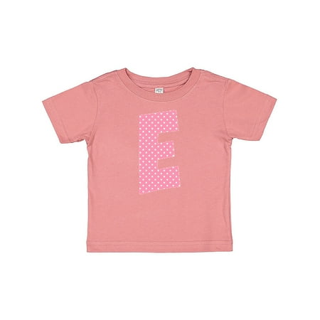 

Inktastic Pink and White Polka Dots Letter E Gift Baby Boy or Baby Girl T-Shirt
