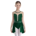 thumbnail image 1 of Alvivi Robe de Gymnastique en Strass pour Adolescentes, Sans Manches, Tutu en Maille Transparente, Justaucorps de Ballet, Costume de Performance Lyrique Vert 12, 1 of 7