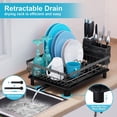 thumbnail image 2 of Dish Drying Rack,Dish Racks for Kitchen Counter,Dish Drainer with Removable Utensil Holder,Efficient and Space-saving Kitchen Storage Solution (Black Grey), 2 of 7