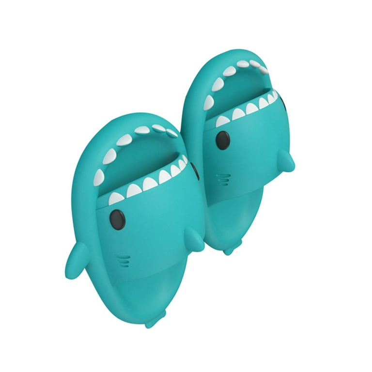 Cartoon Shark Blue Plush Slippers  As Seen On Social • Showcase US