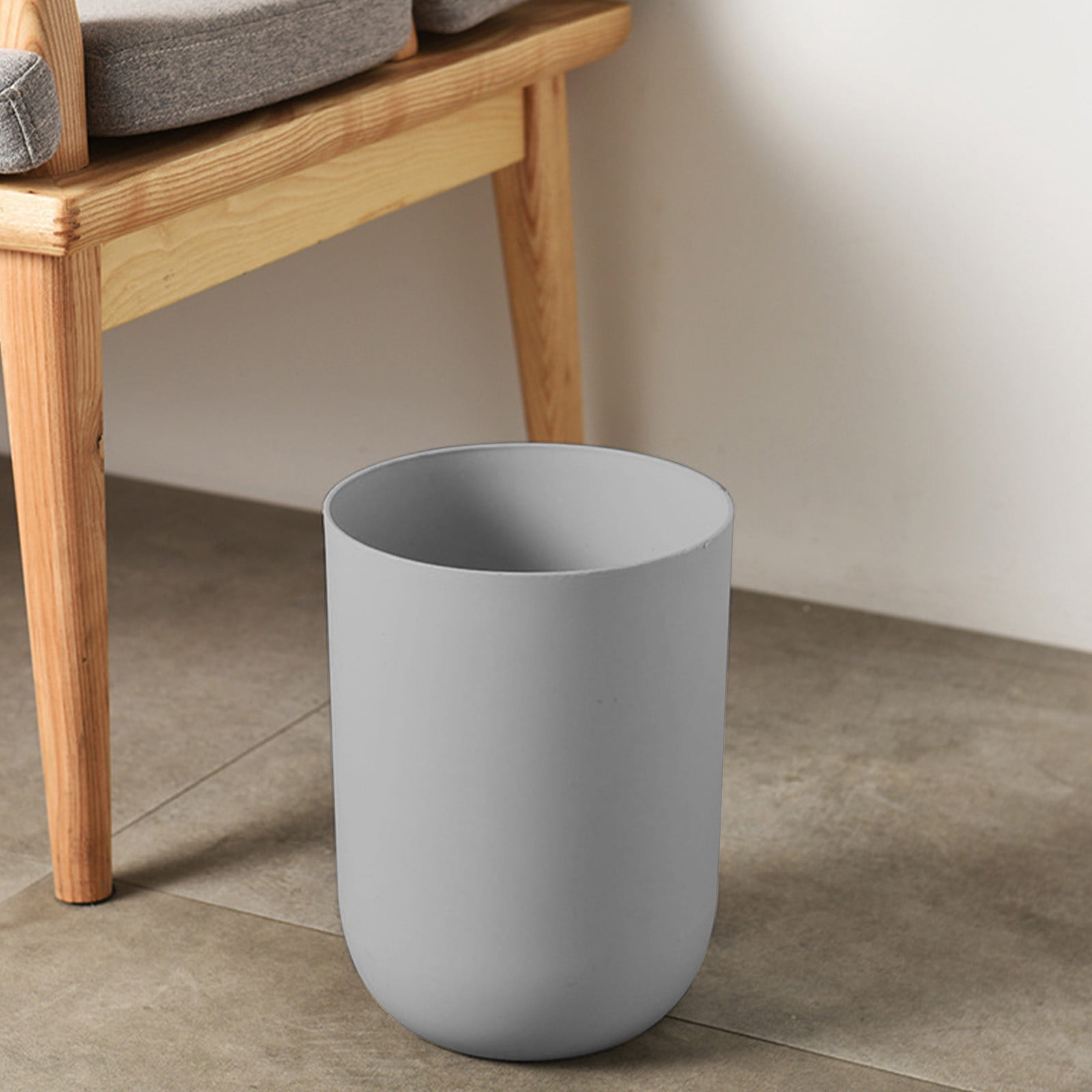 Qholemyo Round Thickened Large Capacity Trash Can Bathroom Living Room Indoor Kitchen Waste Bin Bathroom Trash Can Small Trash Can