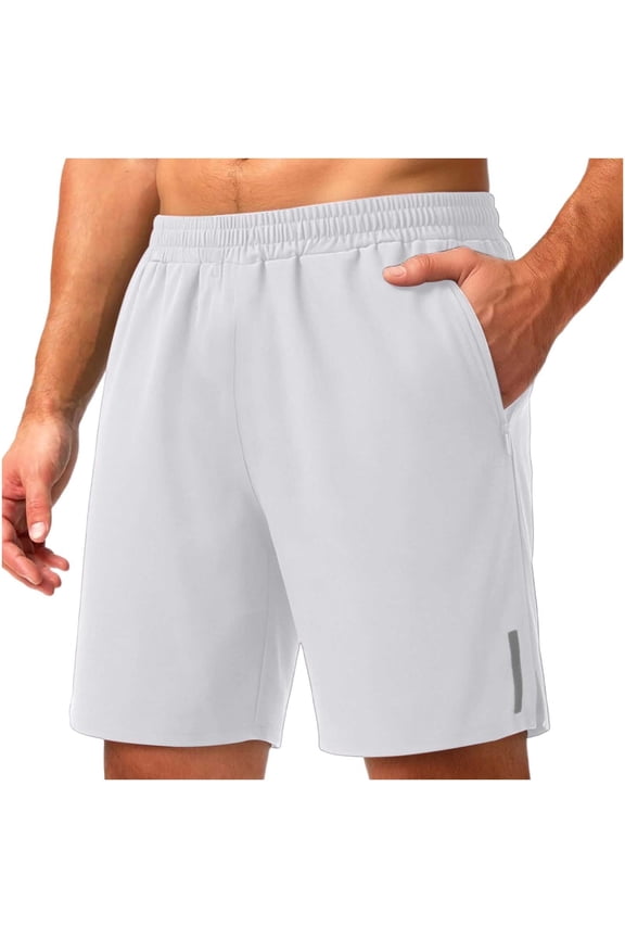 Mens Shorts Casual Drawstring 7 Inch Elastic Waist Track Shorts Summer Side Split Outdoor Hiking Shorts with Pockets
